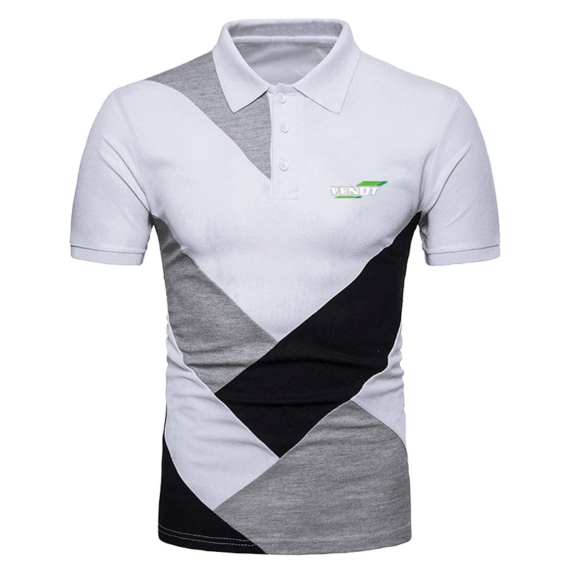 

FENDT 2023 new Men Short Sleeve Polo Shirt three-colour Stitching Clothing Summer style Streetwear Casual Fashionable tops