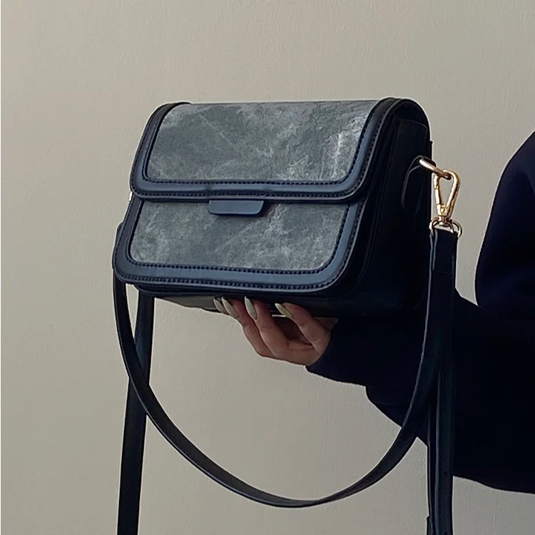 

Винтажная кожаная сумка-мессенджер для женщин, простые маленькие квадратные Наплечные сумочки, повседневный тоут, кошельки для женщин