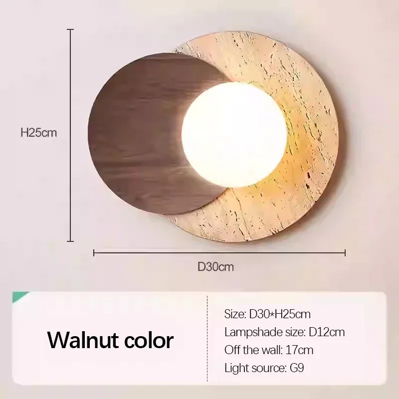 

Luma Wabi-Sabi круглые настенные светильники из травертина и дерева