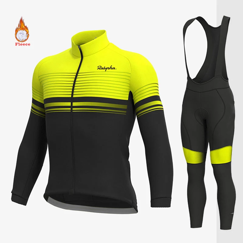 

Новая зимняя велосипедная футболка с длинным рукавом Rapha, велосипедные брюки, мужская униформа, одежда для верховой езды, теплый флисовый ко...