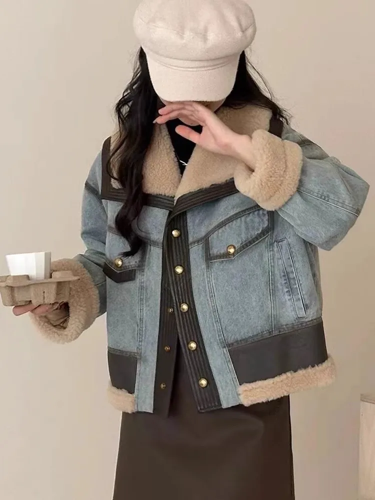 2024 осень и зима новый белый утиный пух теплый пуховик с мехом парка женское синее