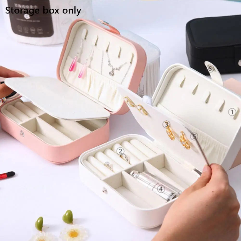 

Женский простой многофункциональный органайзер для ювелирных изделий, шкатулка для колец, кожаная портативная шкатулка для демонстрации о...