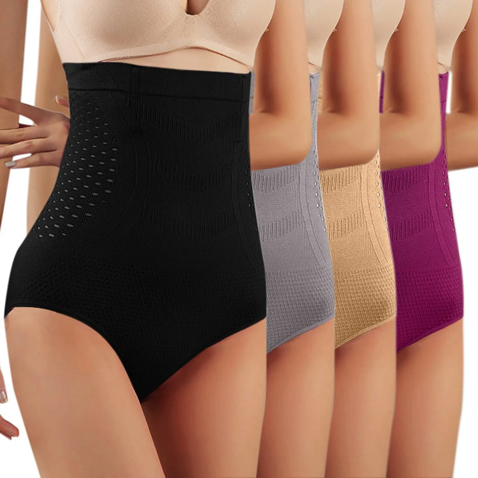 

Large Size High Waist Womens Thin Belly Pants Postpartum Body Shaping Buttocks Underwear No Breathable Hole Thin Body Slimming