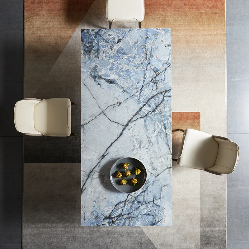 

Nordic marble dining table and chair combination rectangular modern simple small family light luxury household dining table