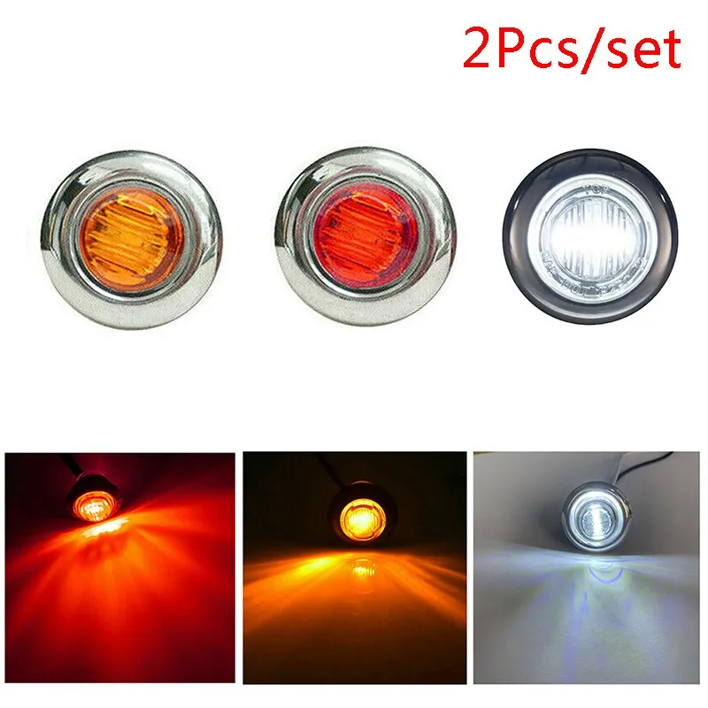 

2pcs Waterproof Side Marker Indicators Light LED 12V Bullet Lamp Mini 3/4"for Truck Trailer Tail Clearance Lights