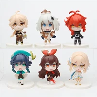 6pcs genshin impact figure 8cm action figure model pvc doll toys cute doll pendant collectible gift figurinemodel doll toys