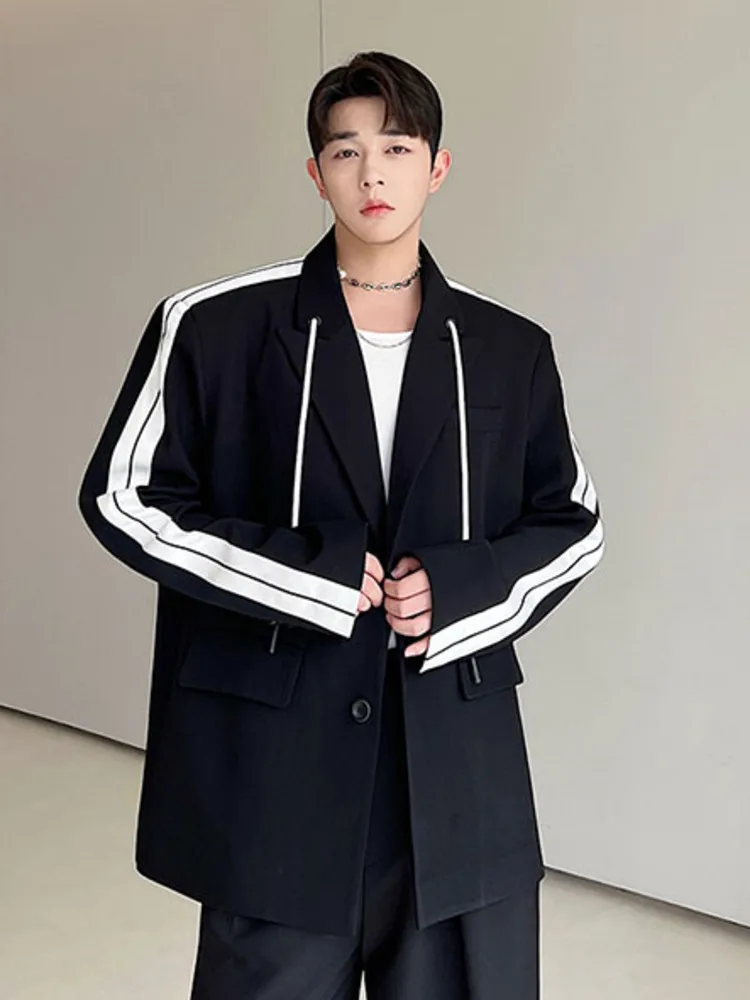 

SYUHGFA Men's Wear Koean Casual Oversize Suit Coat For Male 2022 Spring Autumn Loose Simple Long Sleeve Blazers For Male