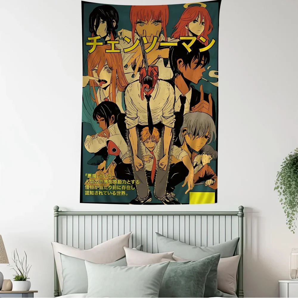 1 шт. аниме бензопила человек подвесной богемный гобелен Таро хиппи настенные