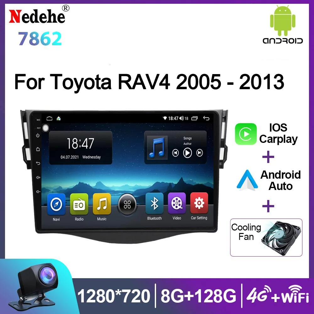 

Car Radio Stereo Android 2 Din For Toyota RAV4 Rav 4 2005-2013 Multimedia Video Player GPS Navigation 9" Touch Screen Carplay 4G