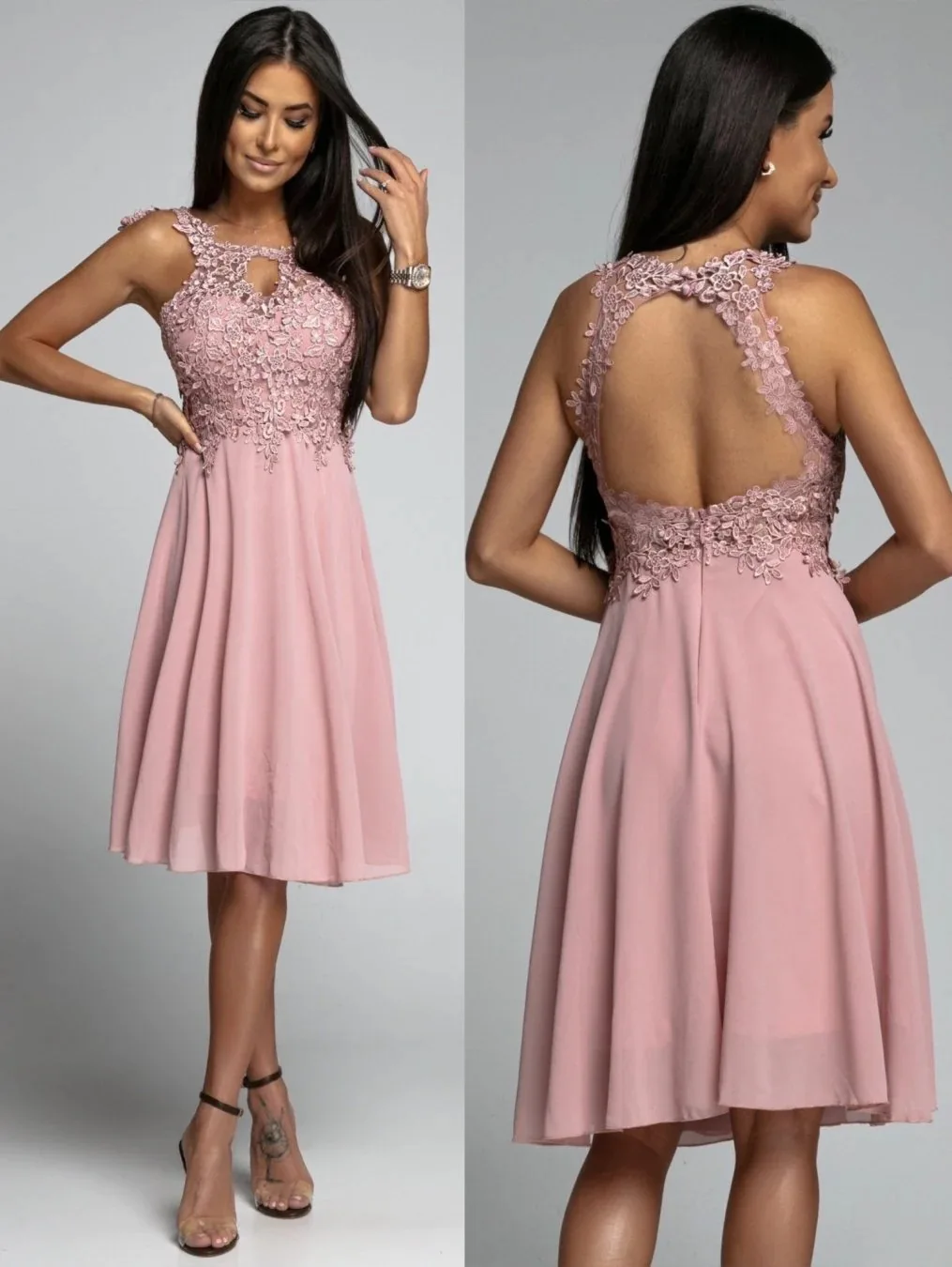 

Chiffon Dress Women Y2k Party Dresses Pink Sleeveless Backless Elegant Prom Dress Sexy Deep V-Neck Lace Work Maxi Vestidos