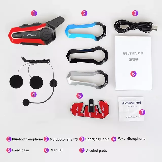 

Bluetooth-гарнитура для мотоциклетного шлема, с MP3-плеером