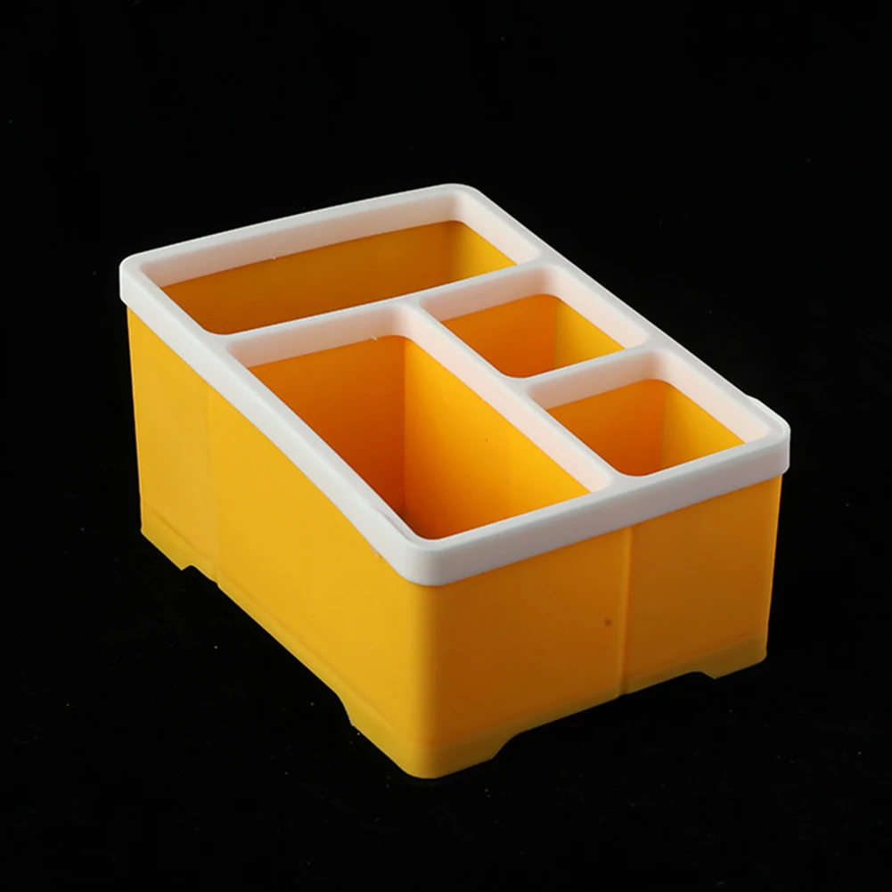 

Remote Control Holder 4 Compartments Phone And Tv Organizer Stand Shelf Rack Desk Storage Box Cosmetics Brush Storage Holder