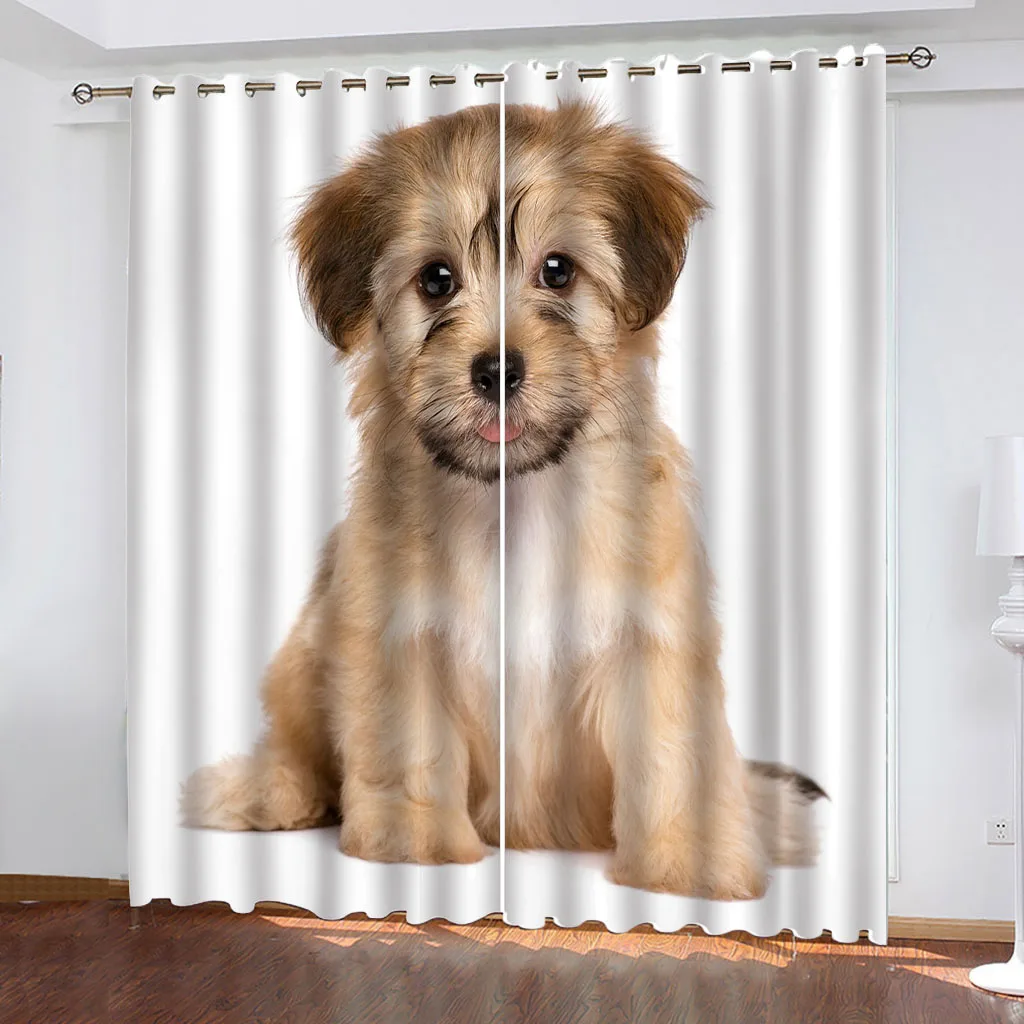 Элегантные шторы HUANZHUANG для комнаты желтые щенки животные хит продаж богемный