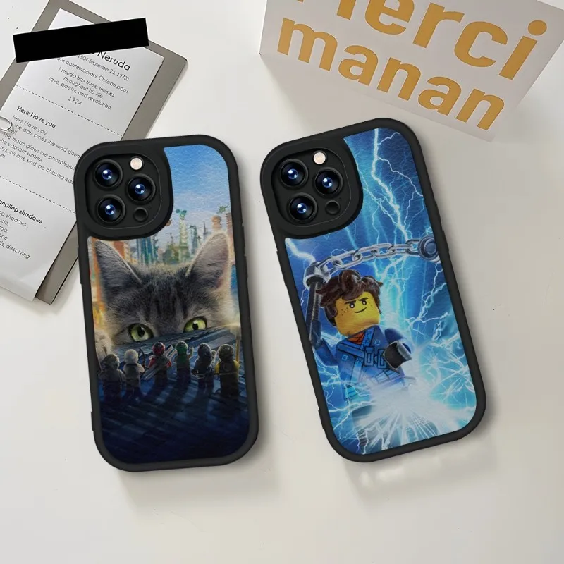 

Games L-Legoes N-Ninjagoes Phone Case Black For IPhone 14 11 13 12 Pro Max Mini Xs X Xr 7 8 Plus SE2020 Leather Texture Coque