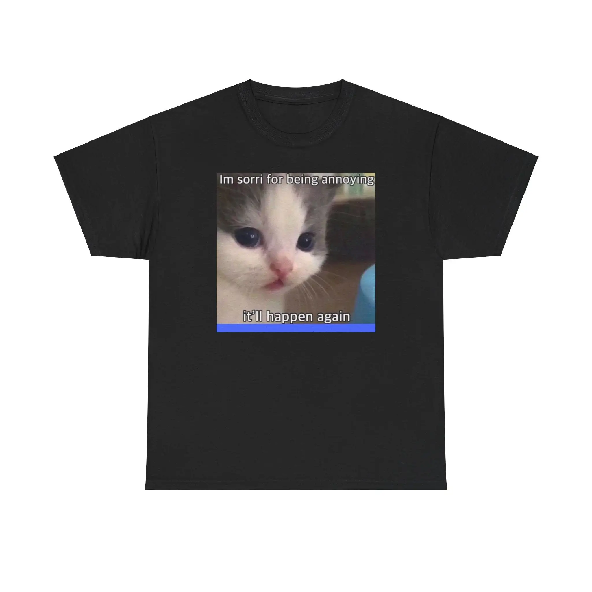 Мужская или женская хлопковая Футболка Sorri Cat забавная пародия мем