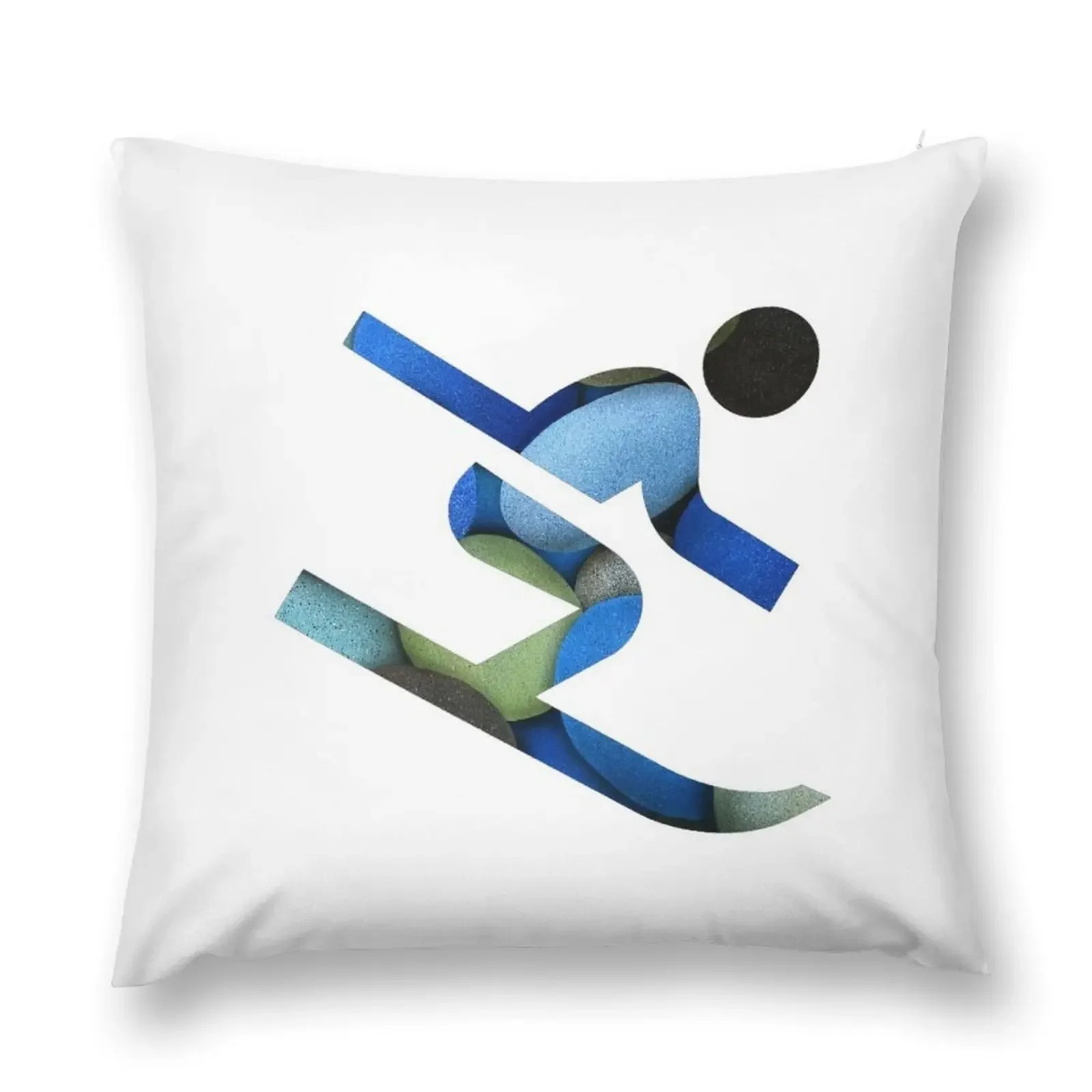 Лыжный логотип горные камни красивая синяя наклейка Vibe декоративная подушка на