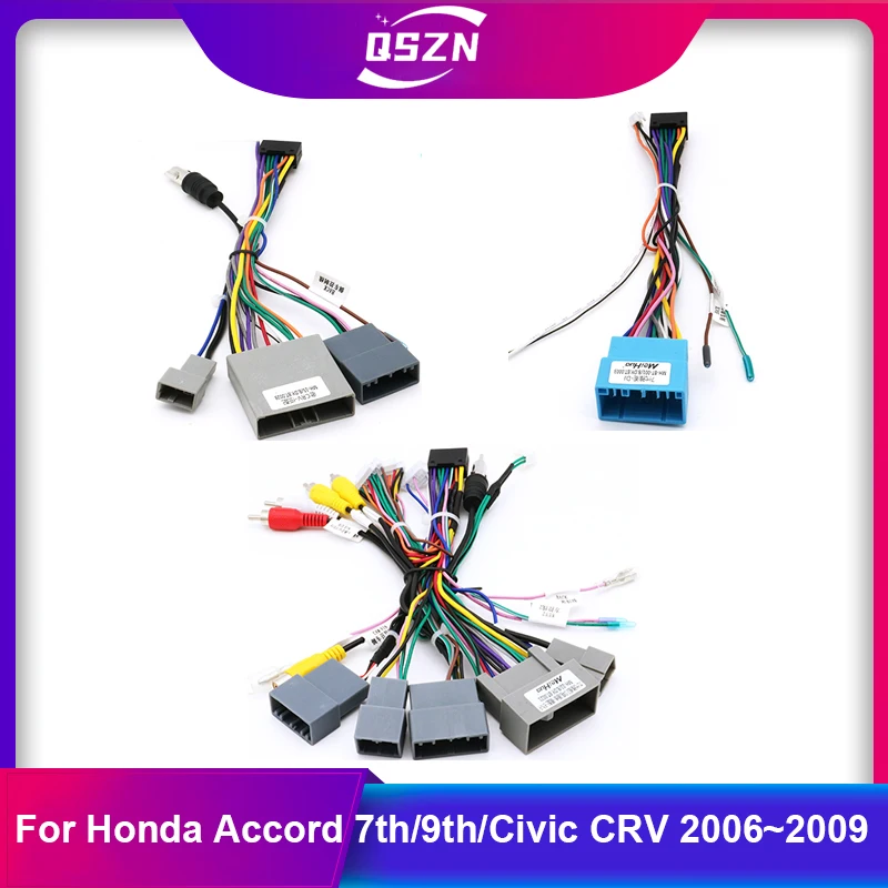 16 Pin Car Radio Wiring Harness Adapter For Honda Accord 7th/9th/Civic CRV 2006~2009 Android Car Radio Power Cable Multimedia