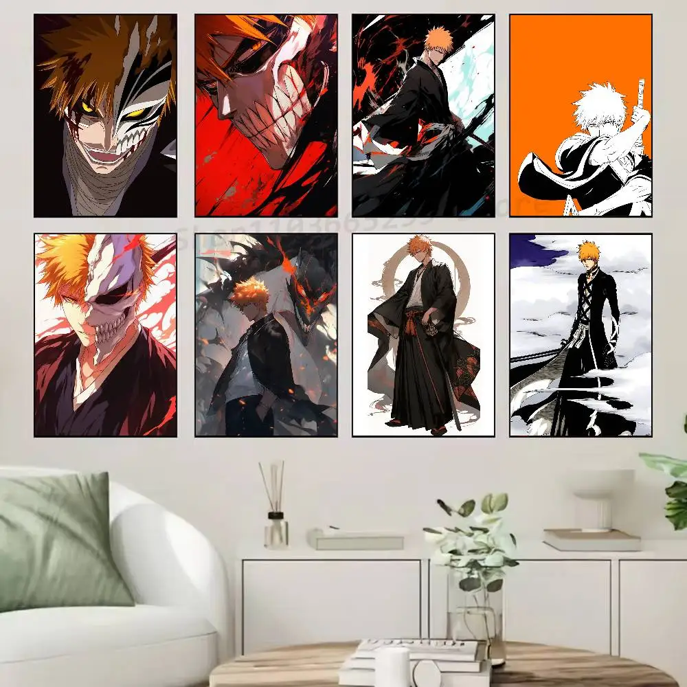 Фото Куросаки Ичиго аниме B-Bleach постер настенное искусство домашний декор декор комнаты цифровая живопись гостиная ресторан кухня искусство №4