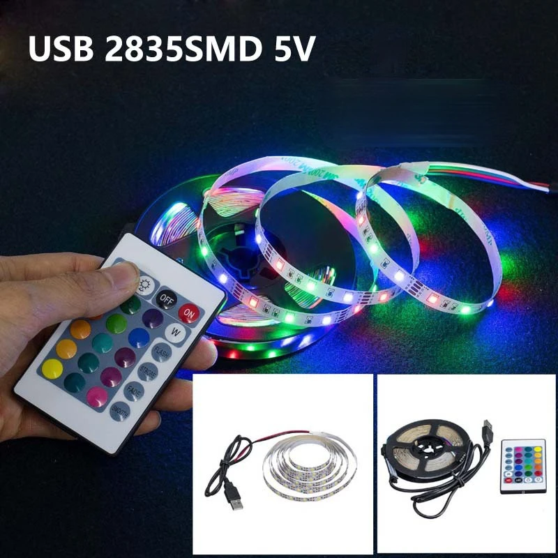 

Светодиодная лента, гибкая светящаяся лента 2835SMD для подсветки ТВ, 0,5/1/2/3/4/5 м, 5 В пост. тока