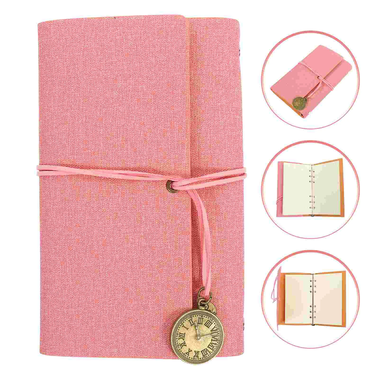 

Notebook Journal Diary Planner Vintage Notepad Schedule Daily Writing Book Refillable Office Travelers Sketchbook Bound Academic
