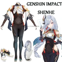 genshin impact shenhe cosplay cosplay uniform wig liuyun borrow wind ancient wind god crane costume women