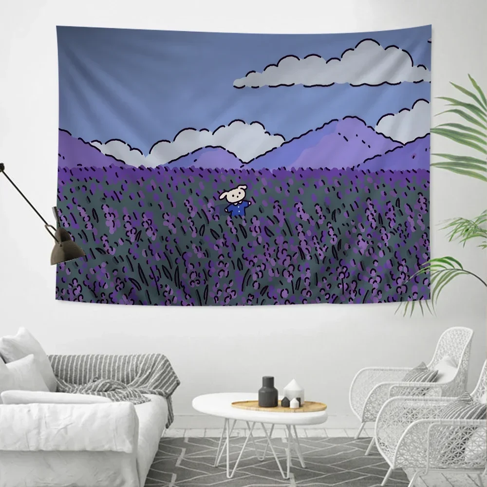 Милый Кавайный Гобелен С Зелеными Растениями Настенный Хипстерский Богемный