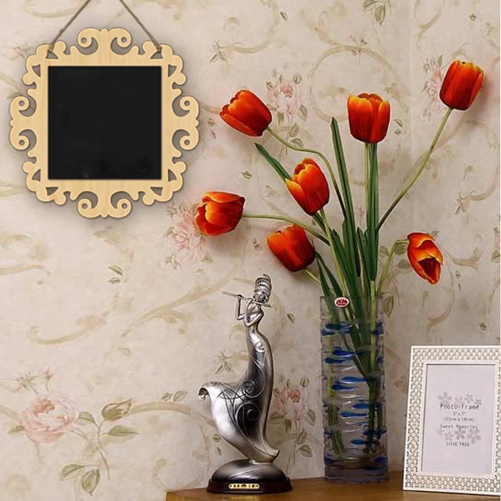 

Lip Gloss Mini Chalkboard Hanging Message Heart-shaped Blackboard Wooden Bamboo