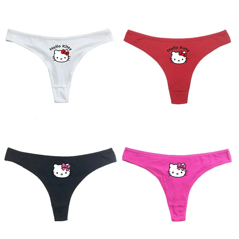 Милые Мультяшные аниме hellokittys стринги Нижнее белье для девочек тонкое удобное