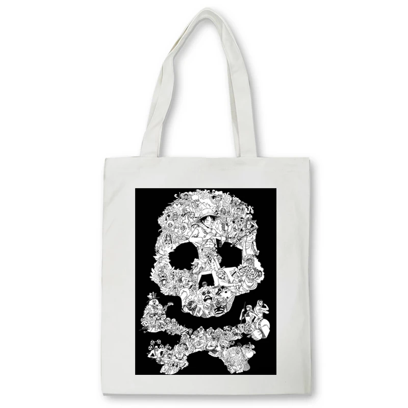

One Piece shopping bag anime ZORO Graphic Print canvas bag Teenage students reusable shopper handbag bag Women's bag Bolsas
