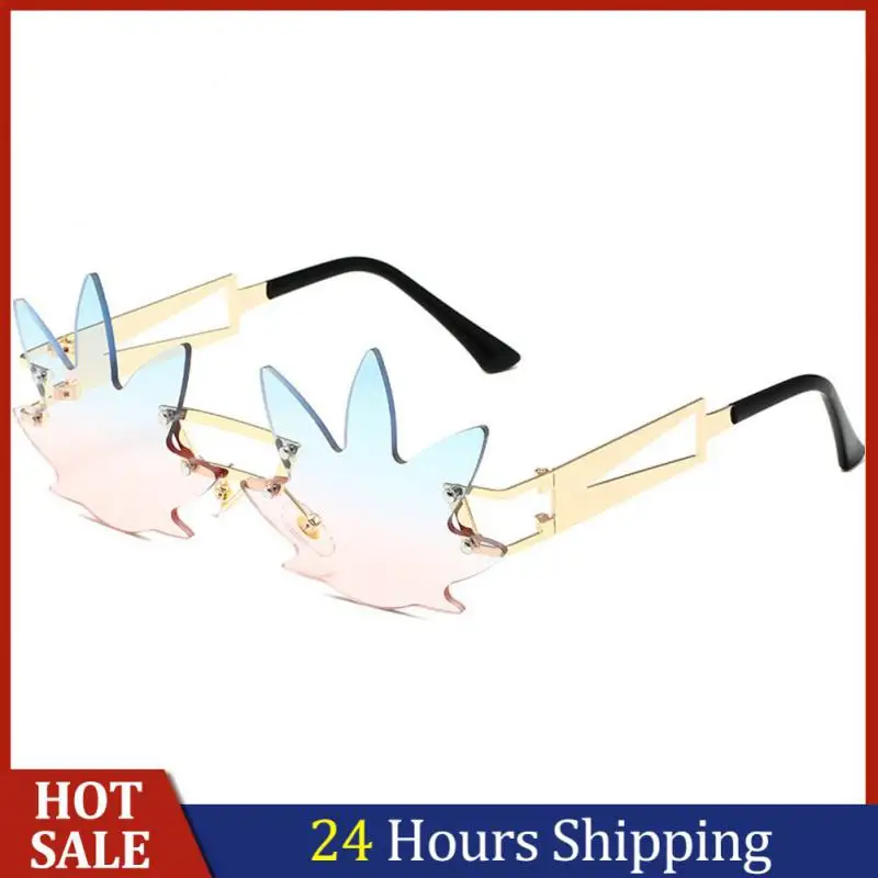 

Забавные солнцезащитные очки без оправы с металлической оправой, безрамочные очки для мужчин и женщин, женские модные зеркальные очки