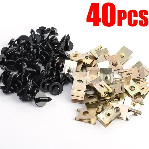 Clip a forma di U per dado in metallo/a vite per la protezione del motore del telaio per BMW E46 E92 E90 F10 Fender per paraurti viti a croce 40/20pcs