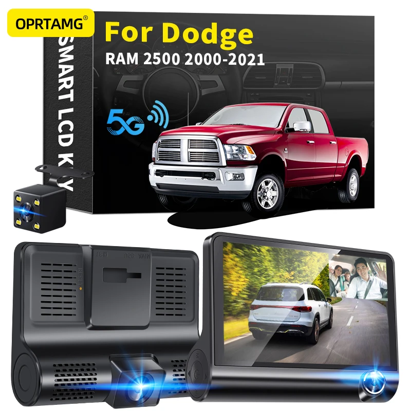 

OPRTAMG Dash Cam 540C6 Car DVR 3 Cameras Lens 4.0 Inch 1080P dashcam For Dodge RAM 2500 1994 1995 1996-2018 2019 2020 2021 2022