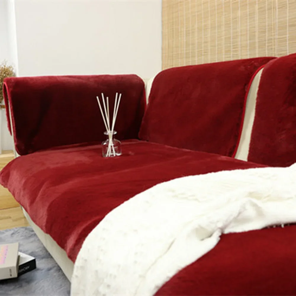 

Зимняя плюшевая диванная подушка в скандинавском стиле, простая Высококачественная Подушка, 1 шт., плотное нескользящее кожаное покрывало для дивана