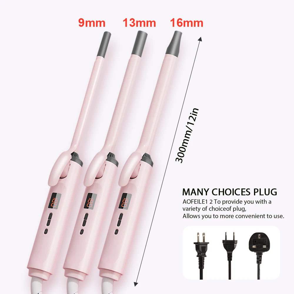 

Electric Hair Curler Negative Ions Mini Curling Iron LCD Wool Roll Ceramic Curling Wand Small Crimping Iron 9mm/13mm/16mm