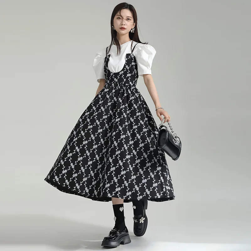 Модный дизайн летняя французская Цветочная кофта Женский костюм с большим