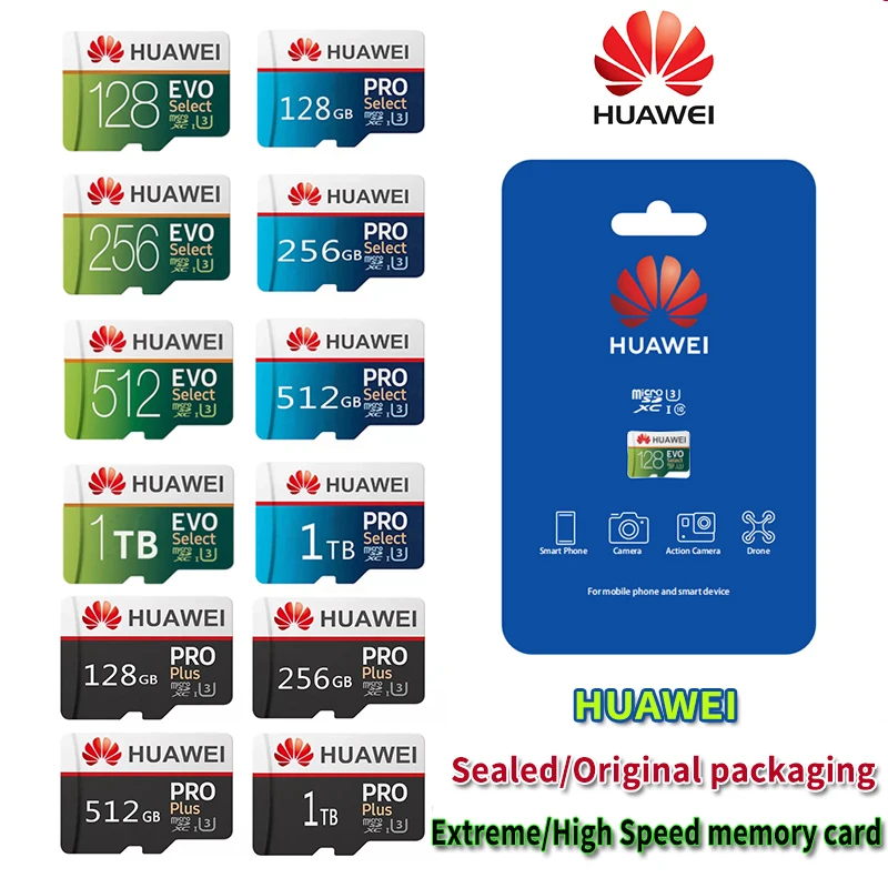 

100% оригинальная Экстремальная/высокоскоростная карта памяти HUAWEI 256 ГБ 512 ГБ Micro TF SD карта флэш-класса 10 TF SD карта для смартфона адаптер