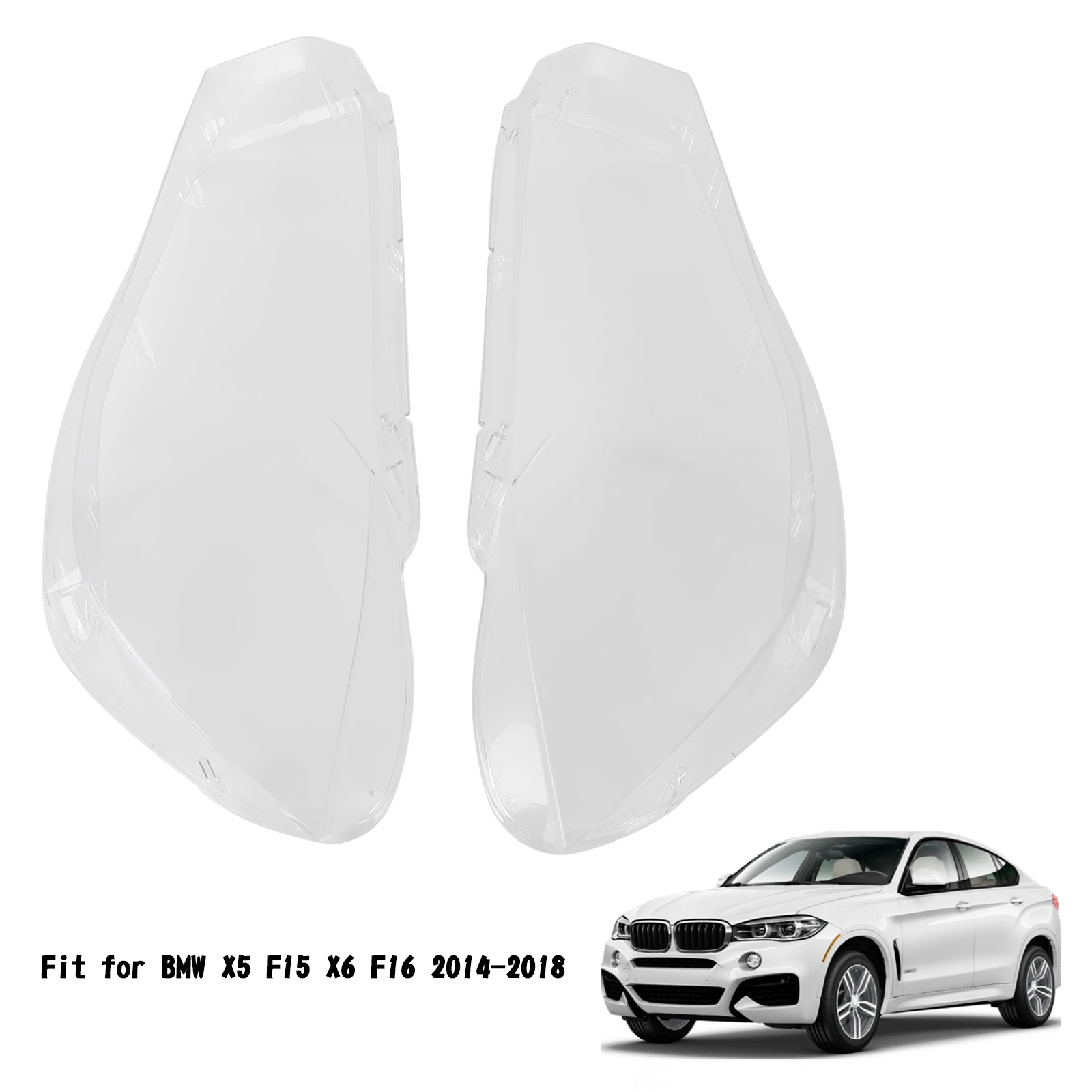 

Areyourshop Left +Right Headlight Lens Plastic Cover Shell For BMW X5 F15 X6 F16 2014-2018 63117381138 63117442648 Car Parts