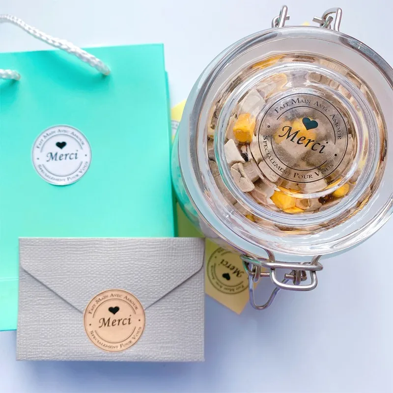 100 шт. спасибо наклейка в форме сердца бумажная этикетка рулон клейкие этикетки