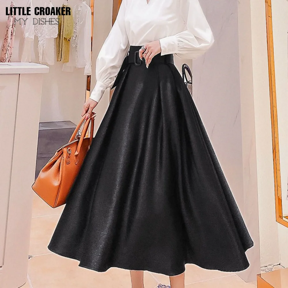 

Hepburn Halfskirt Women's Mid Length Design Feeling Small Market 2023 Autumn/Winter New High Waist Retro A-line Umbrella Skirt