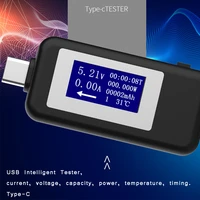 lcd display micro usb charger battery capacity voltage current tester meter detector