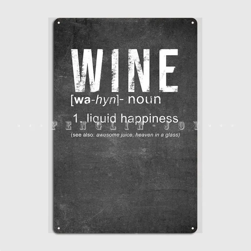 

Wine Definition Funny Poster Metal Plaque Wall Mural Kitchen Design Wall Decor Tin Sign Poster