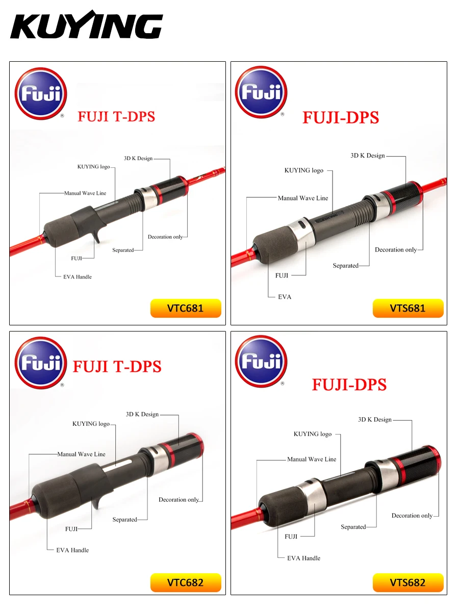 KUYING VITAMIN SEA 6ɸ &quot2 04 м медленная удочка для отсадки 1 5 секции спиннинговая