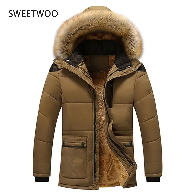 5XL Winter Windproof Parkas Men Solid Parkas Cotton Padded Men Casual Jackets Thicken Coats OverCoat Warm Clothes