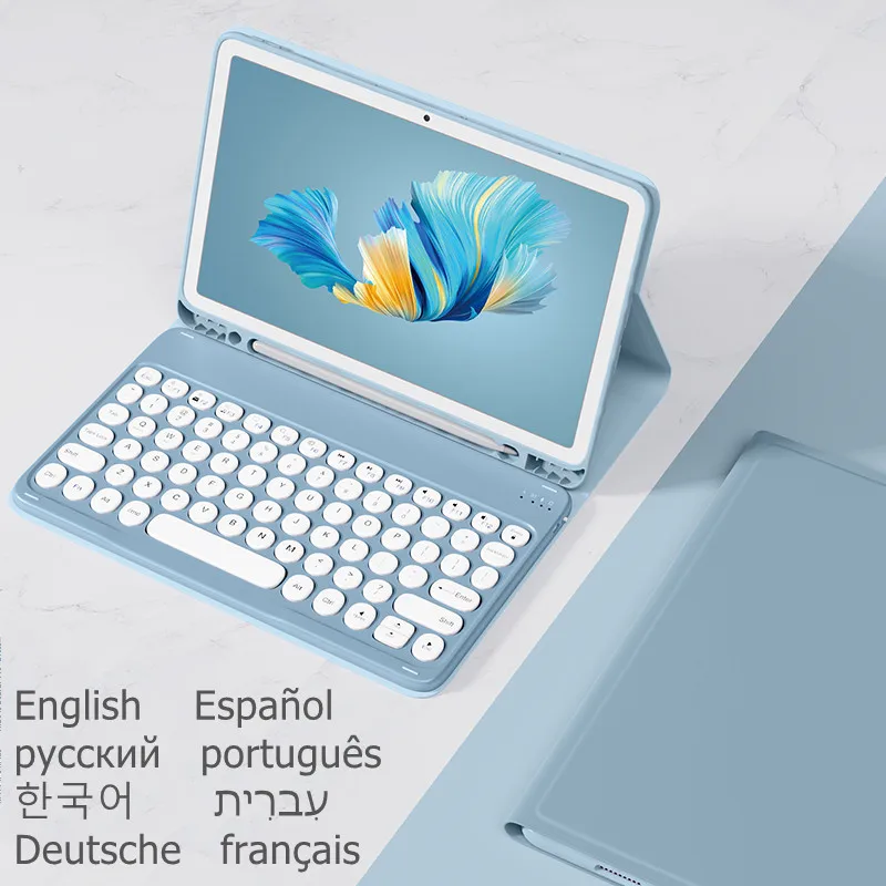 

Russian Spanish English Arabic Keyboard for Samsung Galaxy Tab A7 2020 10.4 Inch Keyboard Case SM-T500 T505 Cover Keyboard Funda