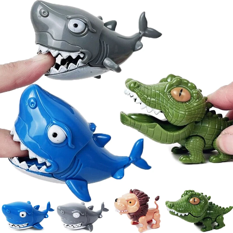 

Игрушки в виде Лев и акулы на палец, детская забавная мини-игрушка-динозавр, Ранние развивающие игры, Интерактивная модель с животными