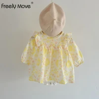 freely move newborn baby girls romper dress long sleeve floral print baby dresses toddler girls jumpsuit outfits clothing