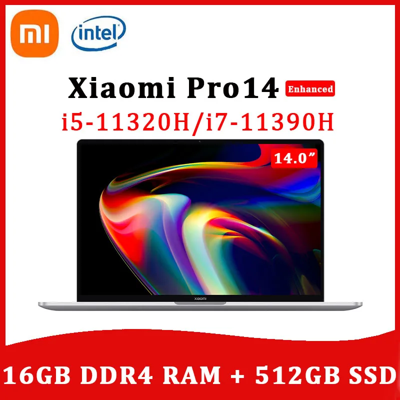 Xiaomi Mi Laptop Pro 14 intel Notebook Enchanced Edition i7-11390H/i5-11320H 16GB+512GB MX450/Iris Xe 120Hz 2.5K Screen Computer