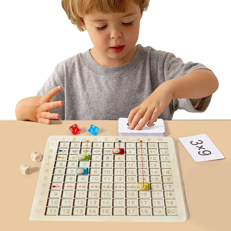 

Wooden Math Addition Board Wooden Montessori Math Counting Board Toys Preschool Learning Toys With Game Dice Flash Cards And