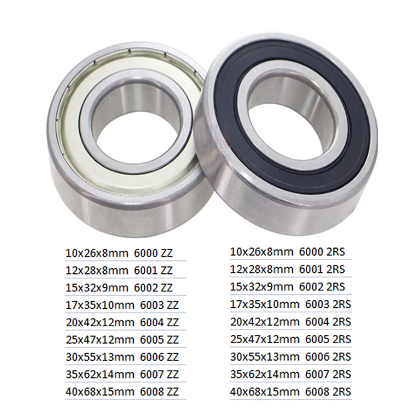 

1pcs Bearing 6000 6001 6002 6003 6004 6005 6006 6007 6008 ZZ 2RS Metal Seal High Quality Deep Groove Ball Bearing for Bicycle