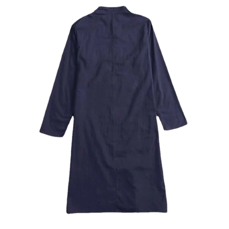 Muslim Men Casual Shirt Cotton Long Sleeve Stand Collar Shirts Vintage Long Tops Indian Clothes Pakistani Ropa S-5XL